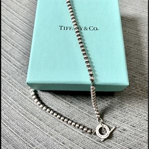 🤍Tiffany & Co. Silver Bead Toggle Necklace